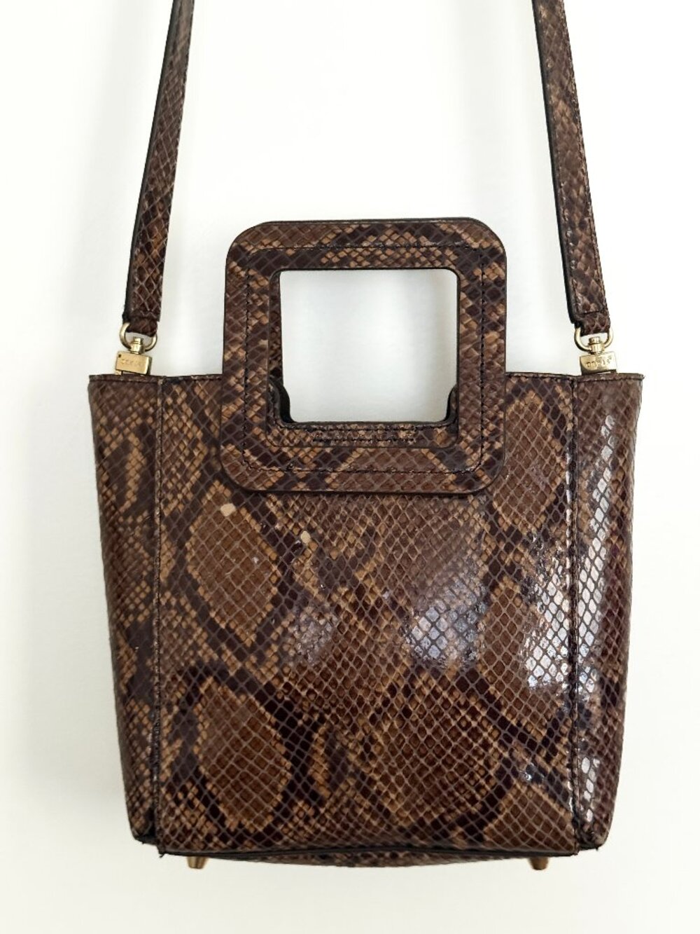 STAUD Mini Shirley Bag (Snake print)
